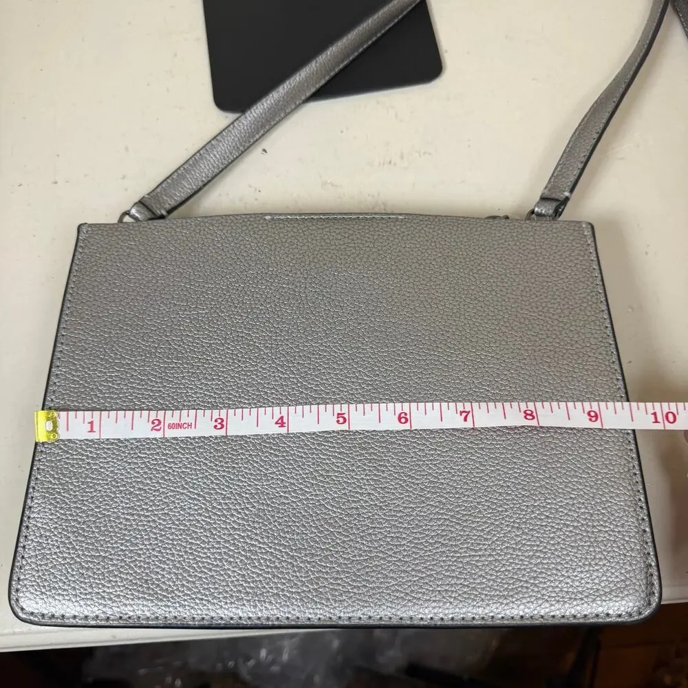 EUC Kate Spade New York Caressa Crossbody bag metallic gray color with COA